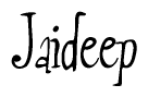 The image contains the word 'Jaideep' written in a cursive, stylized font.