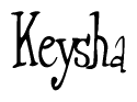The image is of the word Keysha stylized in a cursive script.