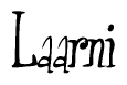 The image is a stylized text or script that reads 'Laarni' in a cursive or calligraphic font.