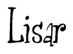 The image is a stylized text or script that reads 'Lisar' in a cursive or calligraphic font.