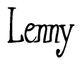 The image contains the word 'Lenny' written in a cursive, stylized font.