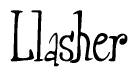 The image is a stylized text or script that reads 'Llasher' in a cursive or calligraphic font.