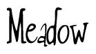 The image is a stylized text or script that reads 'Meadow' in a cursive or calligraphic font.