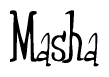 The image is a stylized text or script that reads 'Masha' in a cursive or calligraphic font.