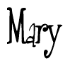 The image contains the word 'Mary' written in a cursive, stylized font.