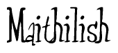 The image contains the word 'Maithilish' written in a cursive, stylized font.