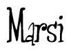 The image contains the word 'Marsi' written in a cursive, stylized font.