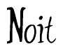 The image is a stylized text or script that reads 'Noit' in a cursive or calligraphic font.