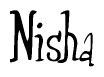 The image is of the word Nisha stylized in a cursive script.