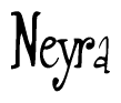 The image contains the word 'Neyra' written in a cursive, stylized font.