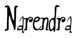 The image contains the word 'Narendra' written in a cursive, stylized font.