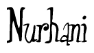 The image is of the word Nurhani stylized in a cursive script.