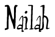 The image contains the word 'Nailah' written in a cursive, stylized font.