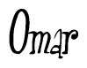 The image contains the word 'Omar' written in a cursive, stylized font.