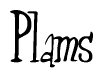 The image is of the word Plams stylized in a cursive script.