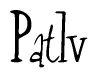 The image contains the word 'Patlv' written in a cursive, stylized font.
