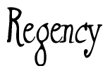 The image is a stylized text or script that reads 'Regency' in a cursive or calligraphic font.
