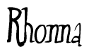 The image is a stylized text or script that reads 'Rhonna' in a cursive or calligraphic font.