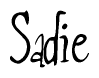 The image contains the word 'Sadie' written in a cursive, stylized font.