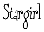 The image contains the word 'Stargirl' written in a cursive, stylized font.
