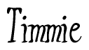 The image is a stylized text or script that reads 'Timmie' in a cursive or calligraphic font.