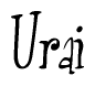 The image is of the word Urai stylized in a cursive script.