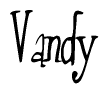 The image contains the word 'Vandy' written in a cursive, stylized font.