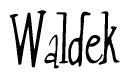The image is a stylized text or script that reads 'Waldek' in a cursive or calligraphic font.