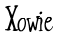 The image contains the word 'Xowie' written in a cursive, stylized font.