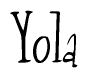 The image is a stylized text or script that reads 'Yola' in a cursive or calligraphic font.