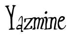 The image is a stylized text or script that reads 'Yazmine' in a cursive or calligraphic font.