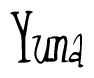 The image is of the word Yuna stylized in a cursive script.