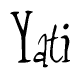 The image is of the word Yati stylized in a cursive script.