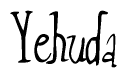 The image contains the word 'Yehuda' written in a cursive, stylized font.