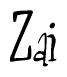 The image is of the word Zai stylized in a cursive script.