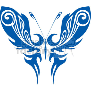 blue tribal designed butterfly
