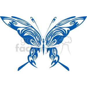 butterfly in blue with white inlay designed wings clipart. Commercial use image # 368329