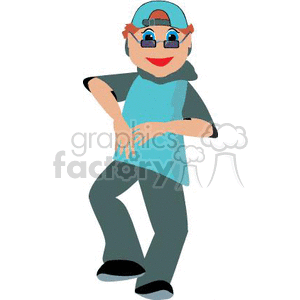 A Boy in a Rapper Uniform Performing clipart. Royalty-free image # 369918