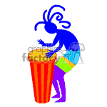 Kokopelli playing the drums. clipart.