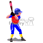 Animated baseball player bunting the ball clipart. Royalty-free image # 370279