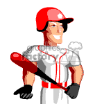 Animated baseball player getting ready to bat.
