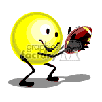 Smilie face football player. animation. Royalty-free animation # 370294