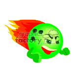 clipart - Angry bowling ball on fire..