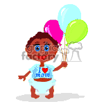 Baby holding balloons for Mothers Day. animation. Royalty-free animation # 370384