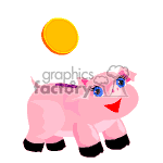 Piggy bank getting loaded with change. clipart. Royalty-free image # 370414
