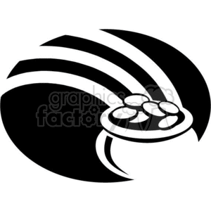 black and white pot of gold clipart. Royalty-free image # 370452