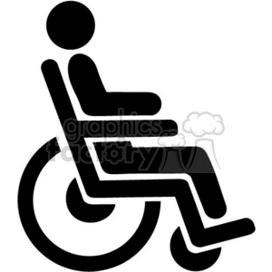 black and white wheelchair symbol clipart. Royalty-free image # 370662