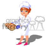 Baker holding a tray of food clipart. Commercial use image # 370877