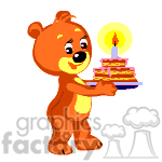 Teddy bear holding a birthday cake. clipart. Commercial use image # 371114