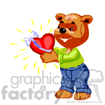 Teddy bear holding a heart animation. Royalty-free animation # 371139